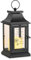 Romadedi Grablaterne Wetterfest Geschenk für Trauer - Outdoor Schwarz Metall Laterne mit Led Kerzen für Friedhof Beileid Beerdigung Memorial Anniversary Gedenken Urnengrab