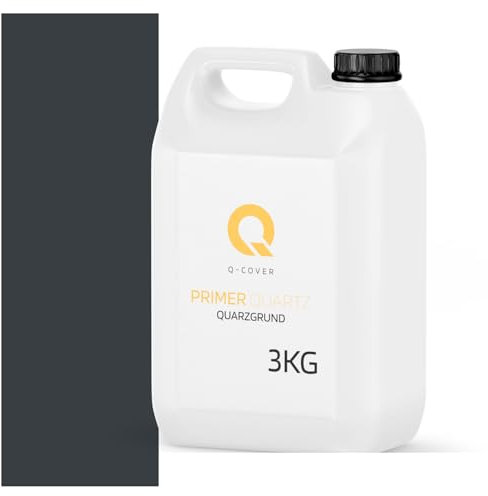Q-COVER Base quadrata per resina siliconica 3 kg | Colore: grigio grafite RAL 7016 | base adesiva per interni ed esterni | superficie ruvida | con ghiaia di quarzo e farina di marmo