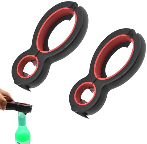 2 Stück Flaschenöffner,6 In 1 Glasöffner,Flaschenöffner Für Senioren,Glasöffner Schraubdeckelöffner,Drehverschlussöffner,Flaschenöffner Senioren,Flaschenöffner Hilfe Für Küche,Kochen,Senioren