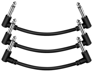 MOLERRI 3 Pcs Guitar Patch Cables 1/4inch Plugs Guitar Effect Pedal Cables for Guitar Pedals 30cm
