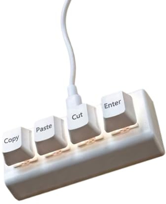 AMISENK Elegant 4 USB Corded Small Keypad Cut Copy Select Aesthetics Professional Gamers Programmable Keyboard
