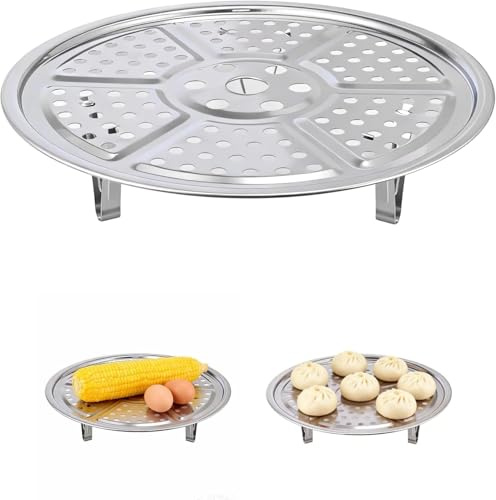 KIBBEH Stainless Steel Steamer Rack with Removable Legs, 22cm/2-pack | 304 stainless steel, stackable for even cooking, compatible with pressure cookers & pots, for home kitchen