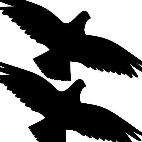 2 Stück 40cm schwarz Habicht Greifvogel Vogel Fenster Schutz Warnvogel Warnvögel Aufkleber Tattoo die Cut Deko Folie