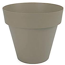 Plastiken TES - Maceta Redonda, diámetro de 14 cm, Color taupé