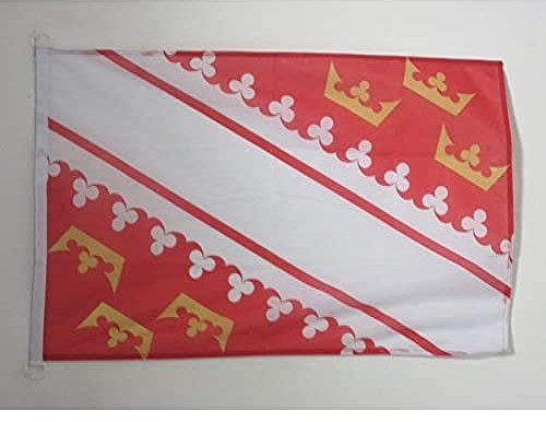 AZ FLAG - Drapeau Alsace Spécial Extérieur - 150x90 cm - Drapeau Alsacien - Province D'Alsace En Maille Bloquée Avec Anneaux Plastiques Intégrés - 170g