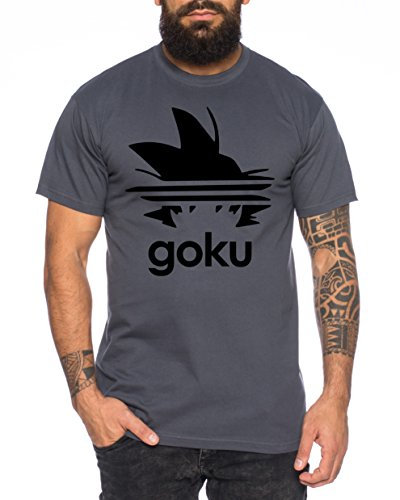 Adi Goku Herren T-Shirt Dragon Master Son Ball Vegeta Turtle Roshi Db, Farbe:Dunkelgrau;Größe:XL