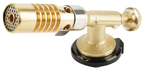 TOPINCN Flame Gun, Blow Torch Brass Professional Culinary Blowtorch Lighter Manual Portable Kitchen Cooking Gas Butane Welding for BBQ Desserts Cooking Baking