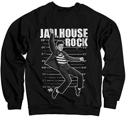 ELVIS PRESLEY Offizielles Lizenzprodukt Jailhouse Rock Sweatshirt (Schwarz) Medium