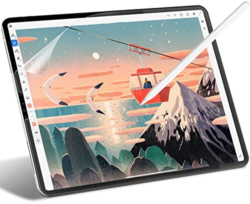 JETech Carta Pellicola Protettiva per iPad Pro 12.9 Pollici (Modello 2022/2021/2020/2018), Display Retina liquido Bordo to Bordo, Antiriflesso, Pellicola di PET Opaca per Disegno, Pacco da 1