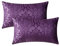 CaliTime Kissenbezüge für Couch, Sofa, Heimdekoration, Vintage-Damast-Blumenmuster, glänzend und stumpfer Kontrast, 30 x 50 cm, Dunkelviolett, 2 Stück
