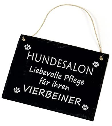 DEKO-LANDO Schiefertafel Hundesalon - Liebevolle Pflege für Ihren Vierbeiner