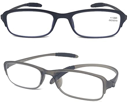 Mcoorn Lesebrille Anti Blaue Robust Entspiegelt für Herren, Lesehilfe Flexibel Leicht mit Weiche Bügel, Stabil Dioptrien +2.25