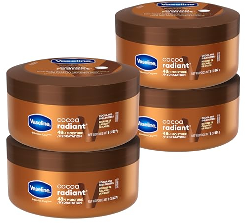 Vaseline Intensive Care® Smoothing Body Butter body cream for dry skin relief Cocoa Radiant moisturizer for dry skin to heal and reveal its natural glow 227 g, 4 pack
