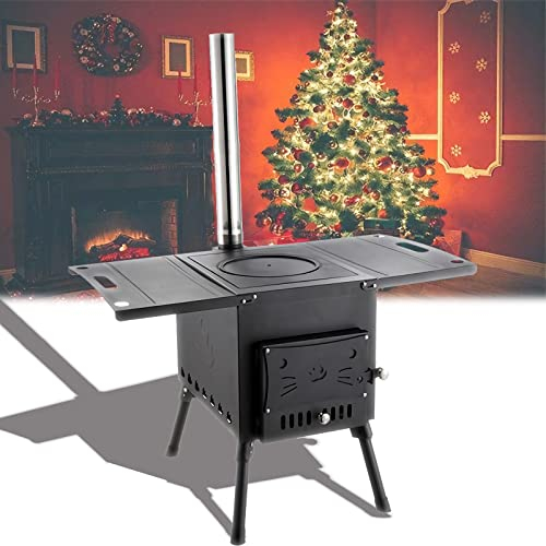 Campingherde Kaminofen Holzofen aus Kohlenstoffstahl Outdoor-Herd Faltbar Campingöfen Heißer Zeltofen Tragbare Camping Kocher für Outdoor Camping Picknick BBQ