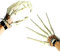 LONGLU Halloween Wearable Articulated Finger Extensions Skull Bone Fingers Prop Claw Gloves, Ein Paar Devil Claws Cosplay Handschuhe Fit for All Finger Flexible Spider Hand Claws (Weiß)