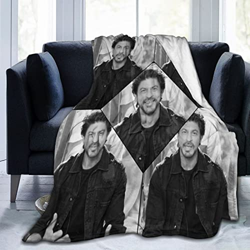 Huaaiwangy Shah Actor Rukh Khan Überwurfdecke, ultraweiches Flanell-Fleece, leichte Überwurfdecke, warme Klimaanlage, Decke für Couch, Sofa, Bett, 203 x 152 cm