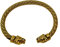 AB Viking Crafts Vikings Wikinger Armreif Wolf Köpfe Metall Farbe Antik Gold mit Schmuckbeutel