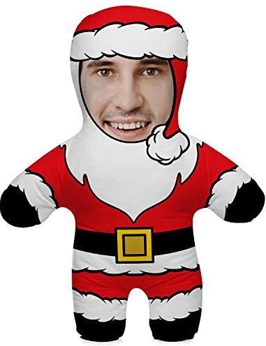 Ferocity Geschenk Kissen mit eigenem Foto Personalisiertes Lustiges Fotogeschenk mit eigenem Gesicht Bedruckt 45 cm Hoch Foto-Kissen Motiv Nikolaus Santa [091]
