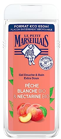 Le Petit Marseillais Extra Gentle Bath and Shower Gel White Peach and Nectarine Organic 650ml