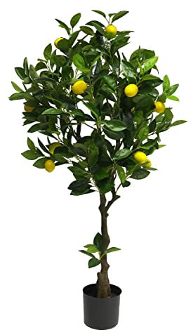 artplants.de Deko Baum Zitronenbaum LUNING, Kunststamm, Früchte, 120 cm - Kunst Zitronenbaum