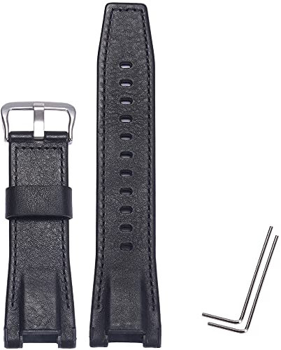 WRISTARMOR Leder-Uhrenarmband kompatibel mit Casio GST-B210/GST-B100/S130/W300GL/400G/W330/GST-W120 Herren-Kautschuk-Lederarmband