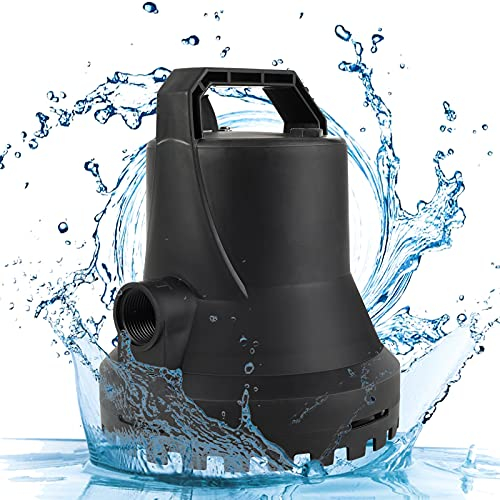 HOCANFLO Pompes submersibles 400W, 8000L/H Pompe à eau portable à marche/arrêt automatique, Pompe de drainage d'eau propre et sale pour bassin de jardin, piscine et sous-sol 220~240V