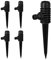 Relaxdays Sprühregner Garten, 5er Set, Klickstecker Anschluss, mit Erdspieß, Flächen bis 30 m², Sprinkler, schwarz, 50% Kunststoff, 19 x 6 x 3 cm