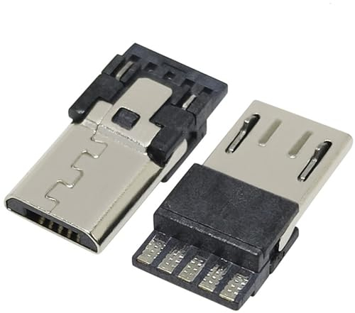 PENGLIN Lot de 20 connecteurs USB standard Micro Port mâle à souder Micro USB 5 broches mâle Adaptateur de rechange pour alimentation USB DIY