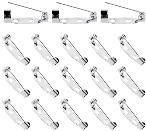 Lot de 120 Épingles à Nourrice Argentées - 20 mm - Épingles de Sûreté en Métal pour Broches, Badges, Corsages