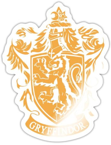 Spreadshirt Harry Potter Haus Gryffindor Wappen Logo Sticker Aufkleber, 10 x 10 cm, Weiß glänzend