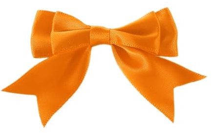 10 Stück 6x7cm Satinband Schleifen,Doppelte Dekoschleife Fertigschleife Geschenkschleifen für DIY Handwerk Hochzeit Weihnachten Valentinstag Dekoration Karte Herstellung von Verzierungen,Orange