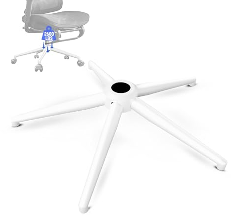 Sytopia Silla de oficina con pie en cruz, estructura robusta de 5 estrellas, base de metal, base giratoria para silla de oficina, soporta más de 2600 libras, adecuado para ruedas de 11 mm x 22 mm,