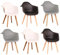 BenyLed Lot de 6 Chaise Salle à Manger, Chaise de Cuisine Scandinave, Fauteuil avec Pieds en Hêtre (Blanc+Noir+Gris)