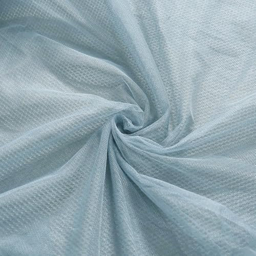 Whakano 10m Tüll Stoffe zum Basteln,Meterware,Netzstoff Breite 220 cm,Stoffe zum Nähen,Dekostoff für Näharbeiten,Quilten DIY Basteln Handwerken,Scrapbooking,Vorhänge,Kostüm Kleid Bekleidung,Grau Blau