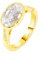Skcess 9 Karat Gelbgold Ring Damen Weiß Moissanit Oval, Ringe Frauen Runder Ring mit Weißem, Ovalem Moissanit Ringe Frauen Größe 49 (15.6)