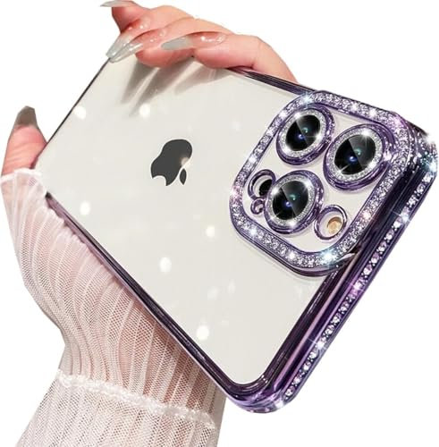 Case for iPhone XR, Diamond Glitter Phone Case [Ultra Slim] Scratch Resistant Sparkle Bling Gel Rubber Soft Skin Silicone [Protective Case] Clear Cover for iPhone XR - Purple