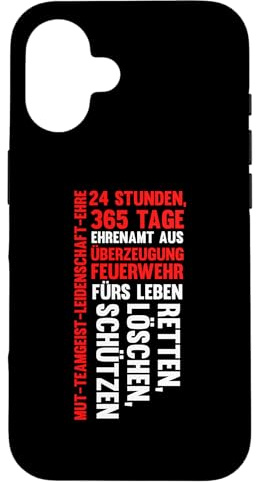 Mut-Teamgeist-Leidenschaft-Ehre Feuerwehr Hülle für iPhone 16