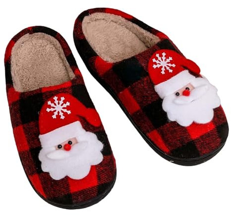Ballerina Women's Memory Foam Non-Slip Home Shoes - Closed Toe Christmas Slippers with Arch Support & Fluffy Mule Design