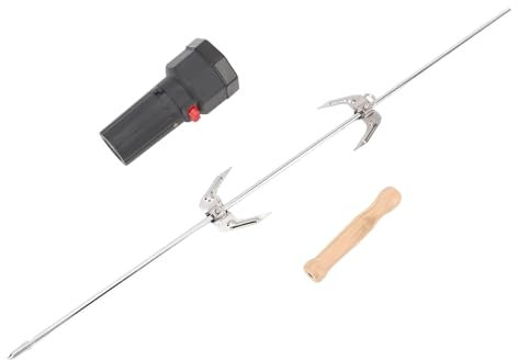 Kit Girarrosto Elettrico per Barbecue, Kit Girarrosto a Batteria con Motore Elettrico Griglia Girarrosto con Spiedo Rotante Automatico per Campeggio