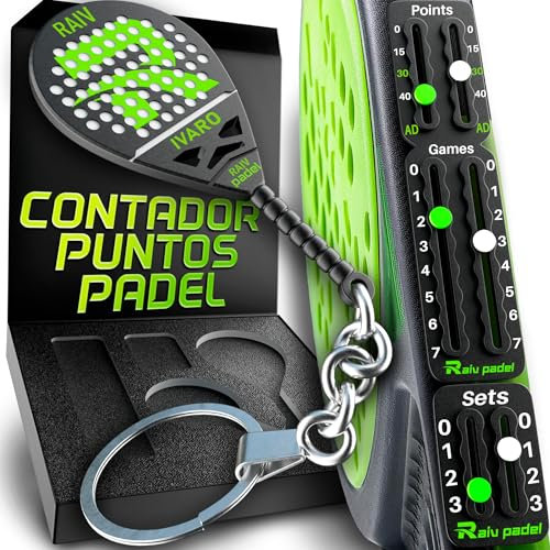 Raiv Padel Punktzähler Padelschläger mit 3M-Kleber + Schlüsselanhänger – Padel-Punktmarker, leicht für Profis – Set Score Padel – Padel-Zubehör für Damen und Herren – originelle Geschenke für