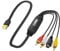XMSJSIY USB 2.0 Audio Video Capture Card S Video RCA to USB Digital Grabber Recorder CVBS VHS VCR to Digital Converter for DVD Player,Laptop,PC,Tape Recording -1.2M/3.9FT (S-Video+3 RCA Male to USB)