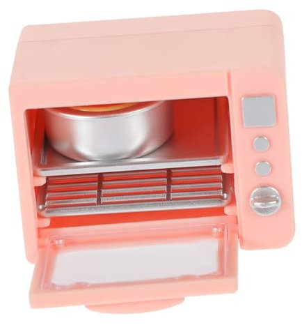 JOINPAYA Mini-ofen Zubehör Für Puppenhäuser Puppenhaus Für Mädchen Miniatur Zubehör Für Babypuppen Dollhouse Decor Plüsch Puppenhausmöbel Bausatz Mini Ofen Rosa