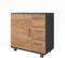Vicco Waschbeckenunterschrank Ilias, Anthrazit/Goldkraft Eiche, 60.2 x 60.8 cm mit Tür und 3 Schubladen