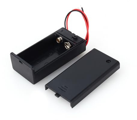 UPALDHOU 9V Volt PP3 Battery Holder Box with ON/OFF Switch Cover for External Power Source
