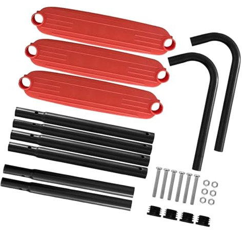 rockible 3-Step Kids Trampoline Ladder, 40.5 X 13.8 Inches, Easy to Install, Rust-Resistant And Detachable, Orange