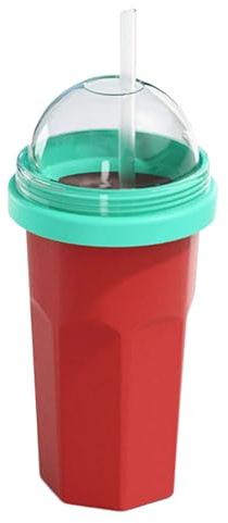 Tmboryuu Tazza per granite di ghiaccio con coperchio rimovibile in silicone per bibite e granite di latte, tazza con cannuccia, per bevande, snack, granite, parti staccabili