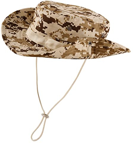 Faletony Sonnenhut Damen Herren Fischerhut Sonnenhüte mit Kinnriemen UV-Schutz Buschhut Boonie Hat, Wasserdicht & Atmungsaktiv - Faltbarer Sonnenhut für Outdoor, Wandern, Camping, Angeln