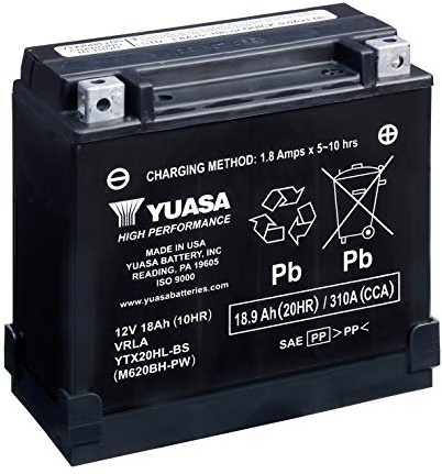 Yuasa YTX20HL-PW 12 V 310 CCA ad alte prestazioni senza manutenzione AGM VRLA batteria per moto
