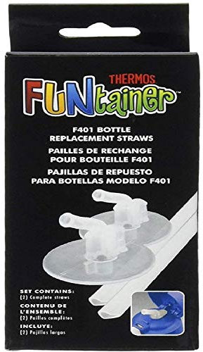 Thermos Replacement Pobhar Straws for 12 Ounce Funtainer Bottle, 2 Count (3 Pack) Clear