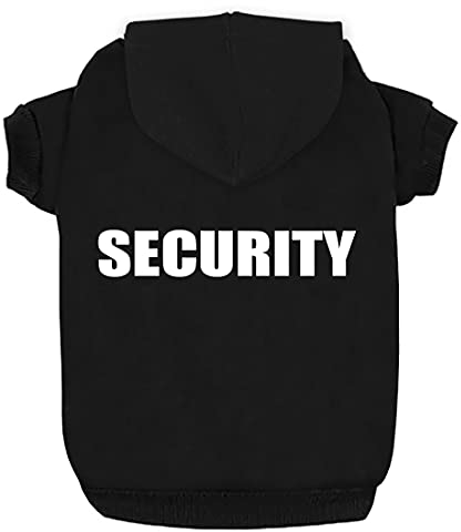 Izefia Hunde Kapuzenpulli Security Rdc Pet Bekleidung Hunde Shirt Wärmer Pullover Baumwoll Jackett Mantel Kleiner Hund Mittlerer Hund Schwarz XXL